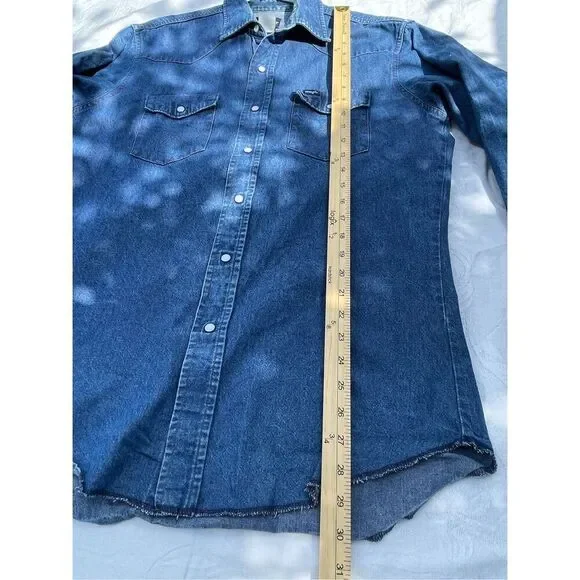 Vintage Wrangle size L pearl snap denim shirt. Western, See description - Picture 4 of 11
